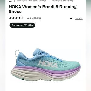 Hoka women’s bondi size 8 running shoes, worn once